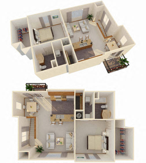 Floor plan for 1 bed, 1 bath, 805 sqft